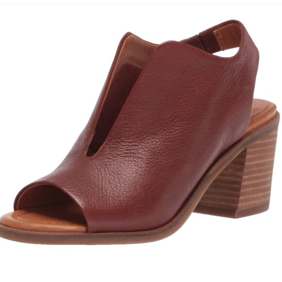 Lucky Brand Rhazy Leather Slingback Mules Block Heels, 9.5 - Picture 1 of 12